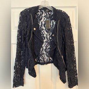 Navy blue lace jacket
